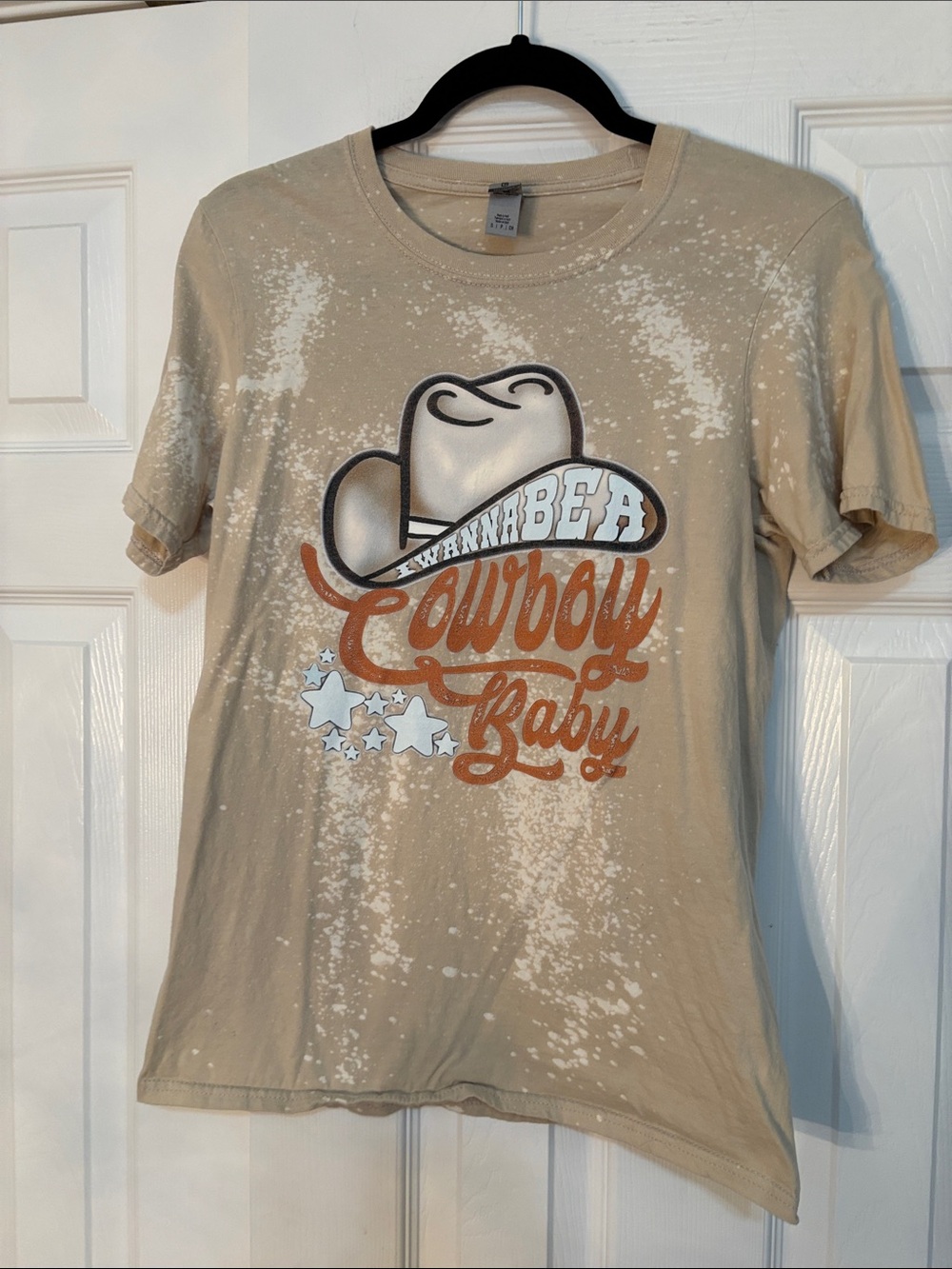 Gildan Beige 'Cowboy Baby' Graphic Tee